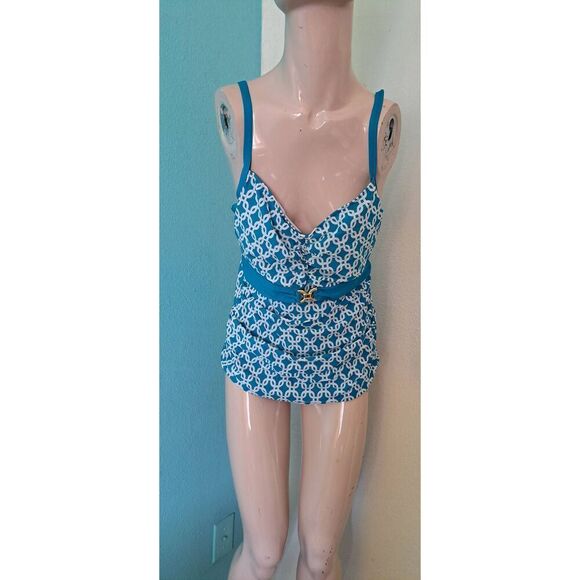 ALEX MARIE SIZE 14 TURQUOISE SWIMSUIT TOP   WITH UNDERWIRE - Picture 1 of 6